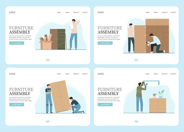 Pages de destination de l'assemblage de meubles