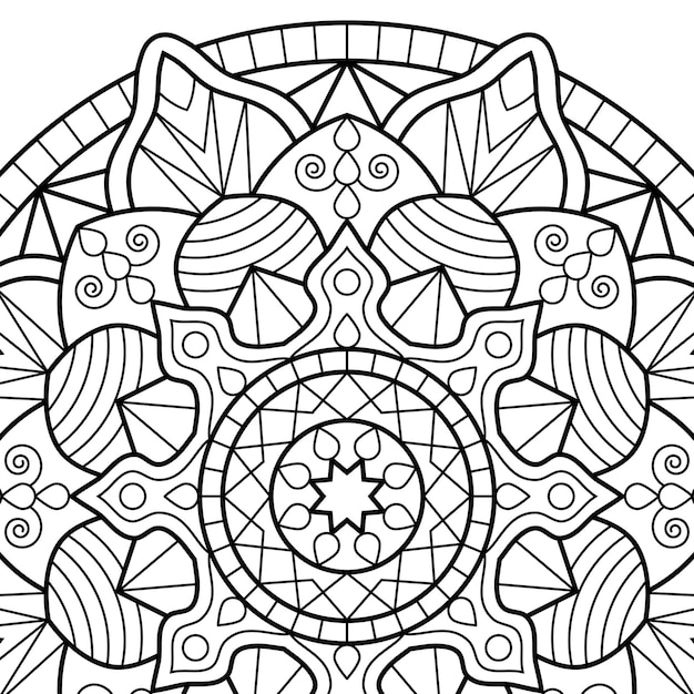 Pages De Livre De Coloriage Médaillon Anti-stress Indien Mandala