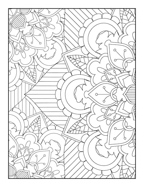 Vecteur pages de livre de coloriage pour adultes livre de coloriage floral