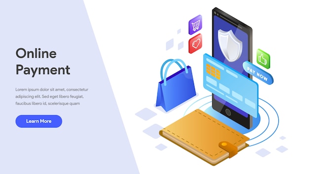 Paiement Isométrique Concept Pour Page De Destination, Page D'accueil, Site Web