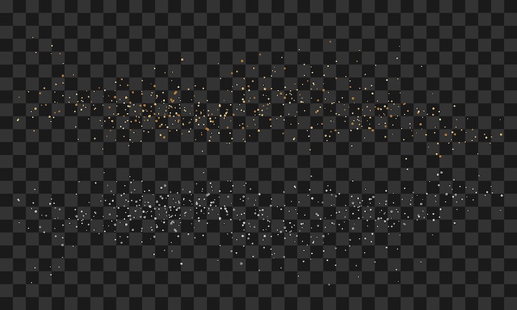 Vecteur paillettes métalliques et dorées vectorielles sur fond transparent