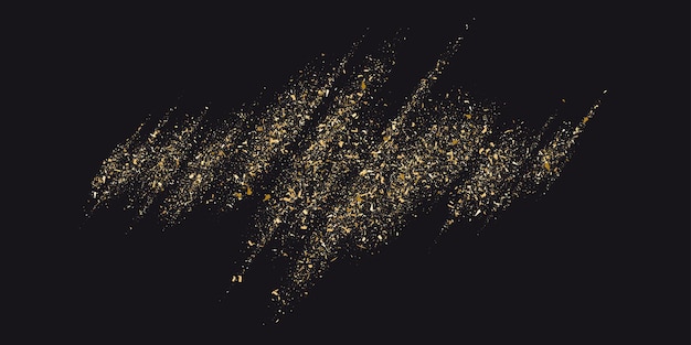 Paillettes D'or. Particules Brillantes Sur Fond Sombre. Illustration Vectorielle