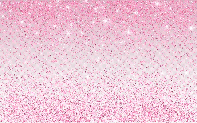 Vecteur des paillettes roses scintillent sur un fond transparent