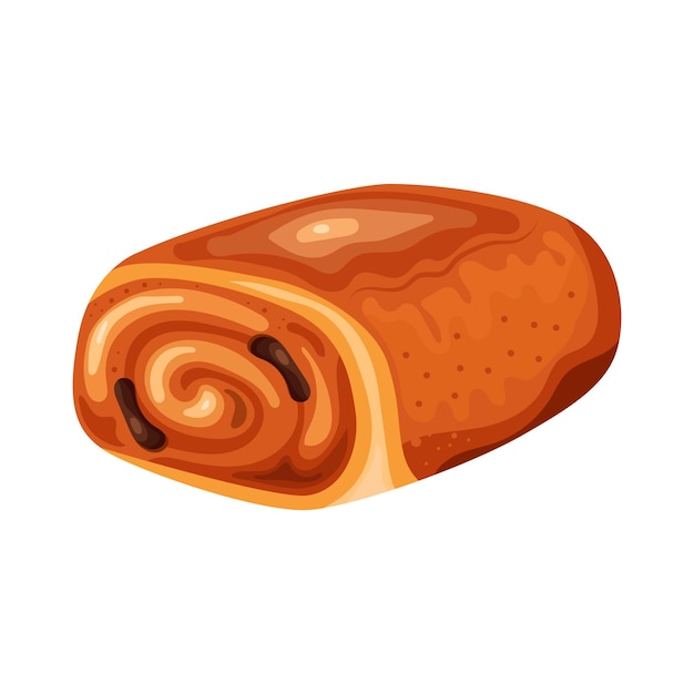 Vecteur pain au chocolat petit pain sucré illustration vectorielle