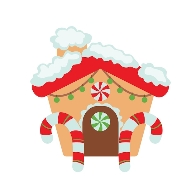 Pain D'épice, Maison, Noël, Illustration, Vecteur Clipart