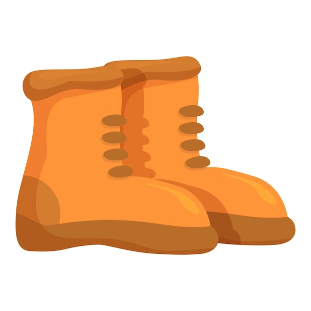 Une paire de bottes de randonnée jaunes debout à l'attention