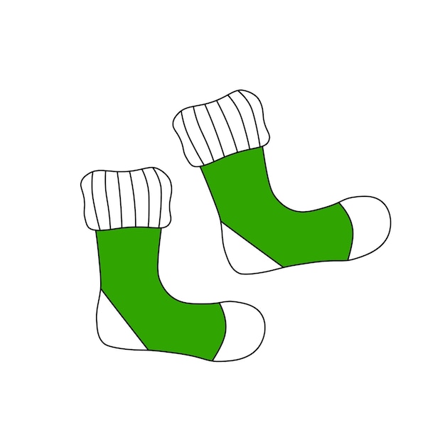 Paire De Chaussettes Chaudes Vêtements Pour La Maison Illustration Dessinée à La Main