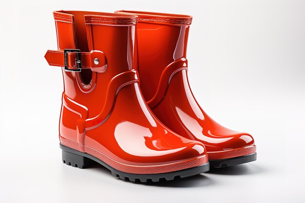 Paire De Chaussures Gumboots Rouge Vif