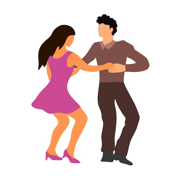 Paire De Danses Classiques Professionnelles Modernes Et Danses Latino-américaines Rumba Salsa Samba Homme Et Femme Dansant Le Tango Passionné Illustration Vectorielle Isolée Sur Fond Blanc