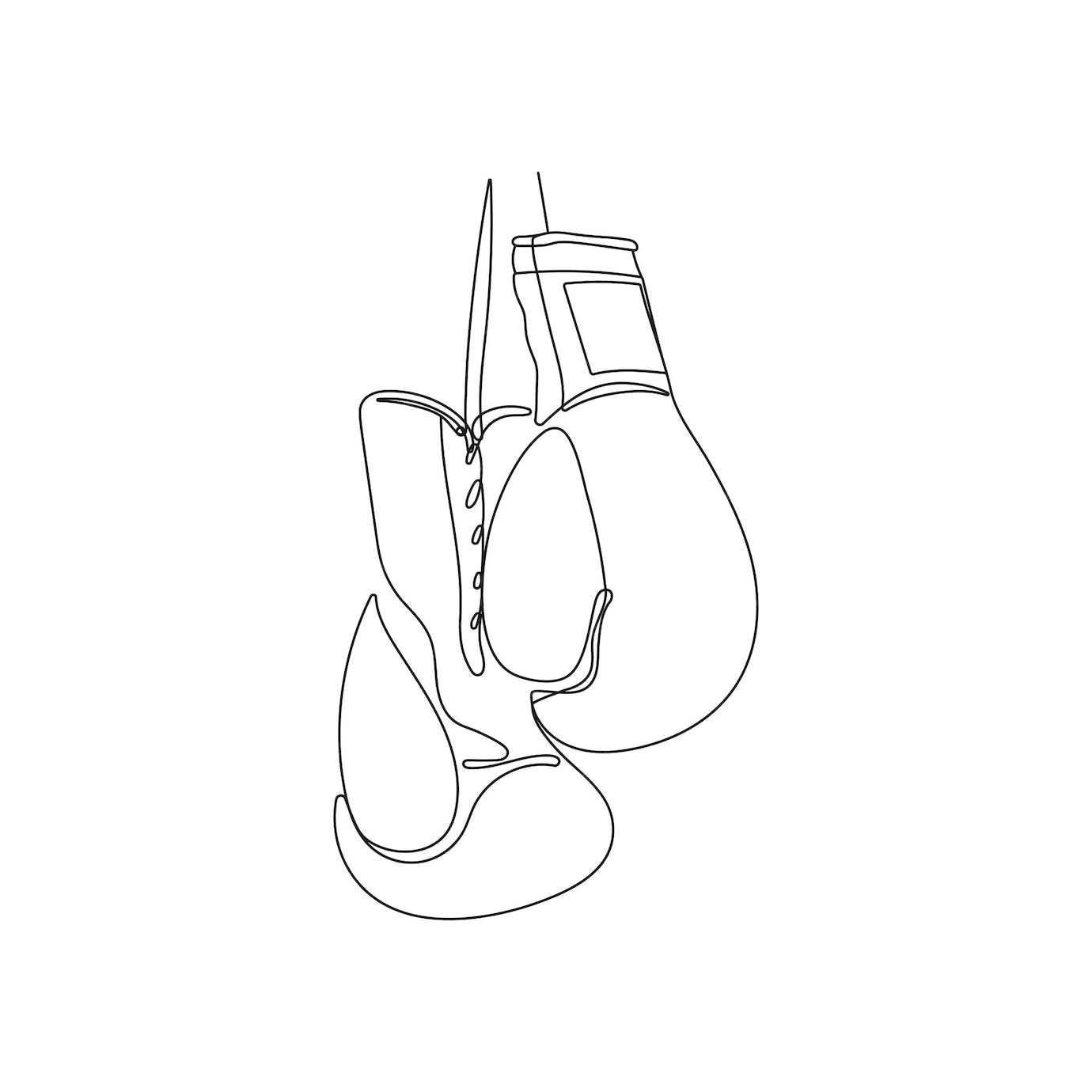 Paire De Gants De Boxe. Un Dessin Au Trait. Articles De Fitness