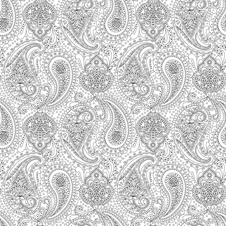 Vecteur paisley ethnic floral hand drawn seamless pattern
