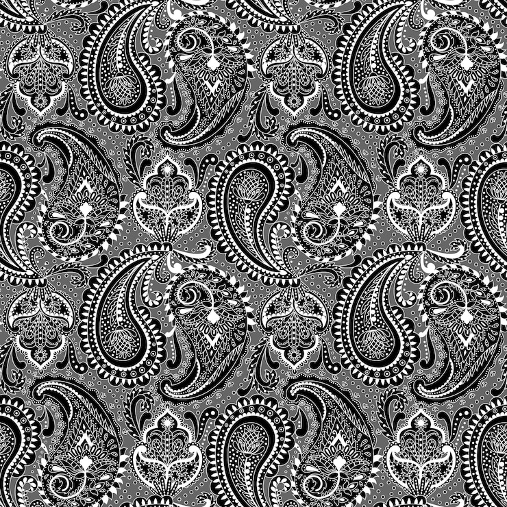 Vecteur paisley ethnic floral hand drawn seamless pattern