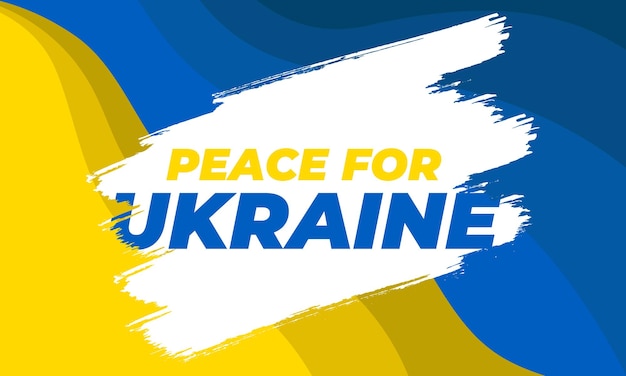 Paix pour l'Ukraine avec les couleurs des vecteurs du drapeau