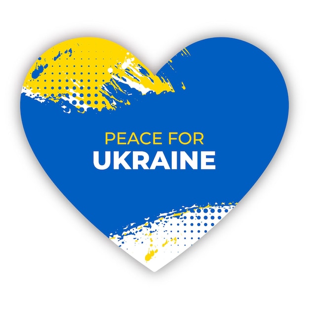 Paix Pour L'ukraine Avec Le Drapeau De La Vague Et La Conception Du Drapeau De Pays De Couleur De L'eau Du Texte De Soutien De L'ukraine