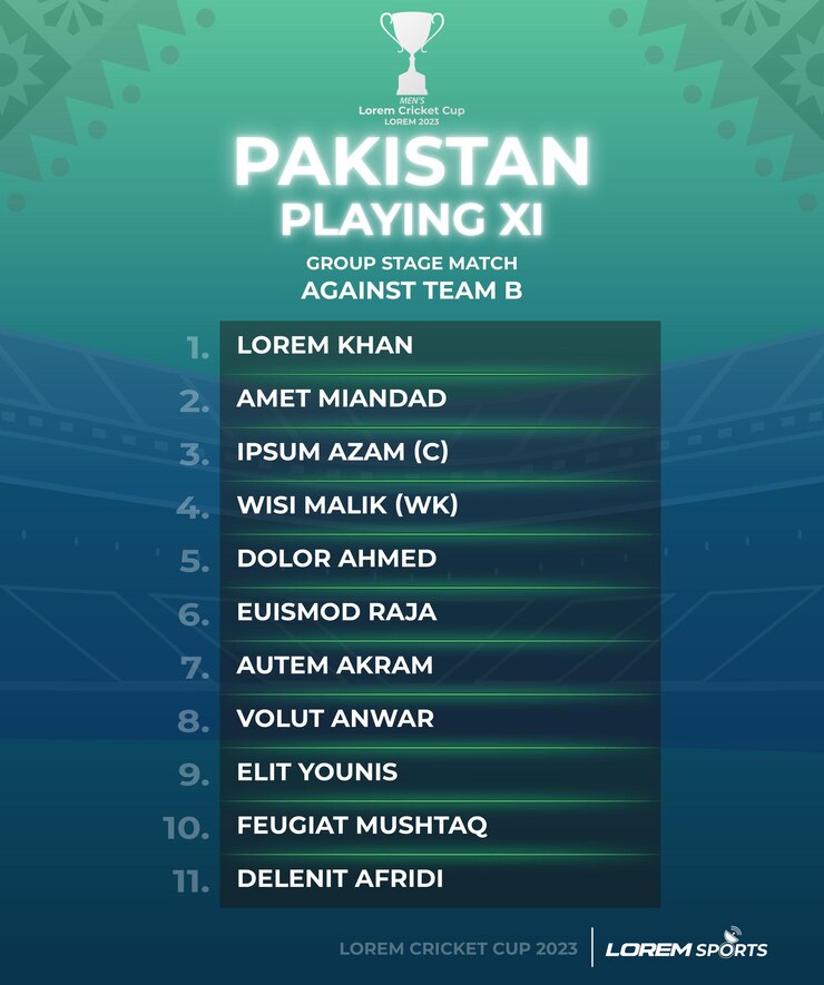 Vecteur pakistan jouant un modèle de 11 pour un match de cricket