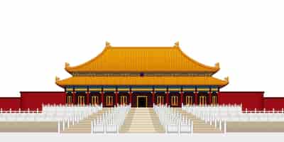 Vecteur palais d'architecture chinoise et palais impériaux
