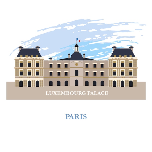 Vecteur le palais du luxembourg à paris. la france.