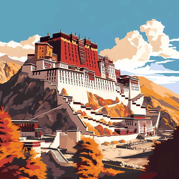 Le Palais De Potala à Lhasa, Au Tibet.