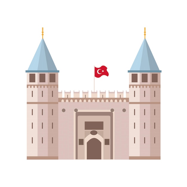 Vecteur le palais de topkapi est le bâtiment historique d'istanbul