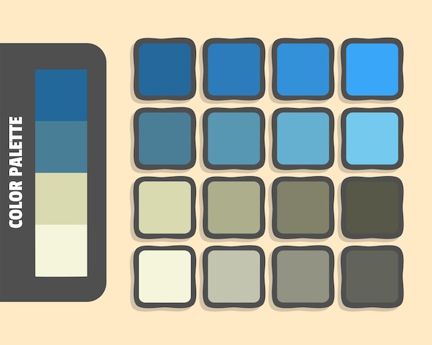 La palette de couleurs bleu acier bleu bleu pâle doré beige correspondant aux couleurs rgb harmonieuses