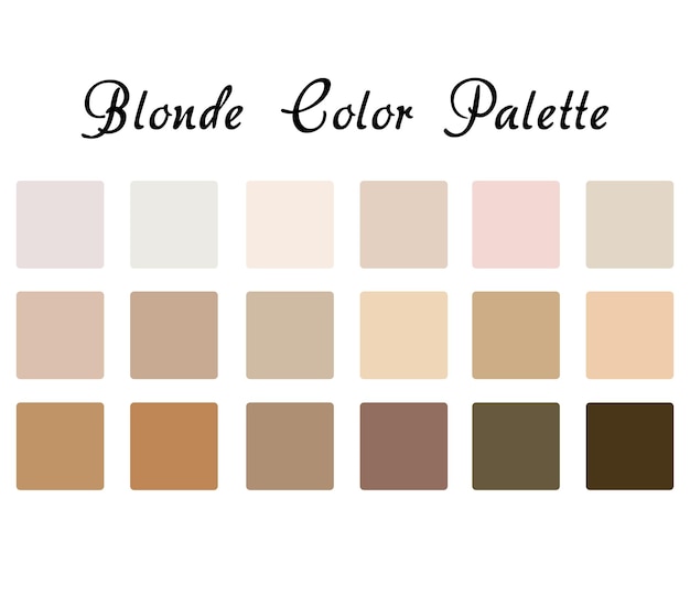 Palette de couleurs blondes