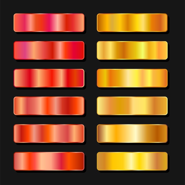 Palette De Couleurs Dorées Vibrantes En Métal. Texture De Platine En Acier