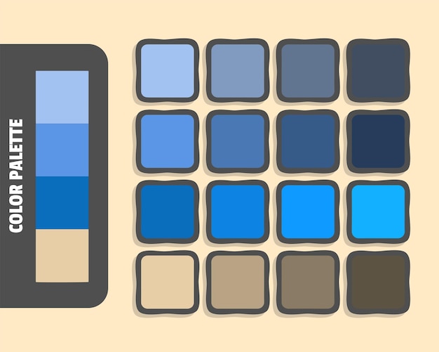 La palette de couleurs du blé est de couleur bleu-acier bleu maïs bleu-cyan foncé couleur correspondant aux couleurs rgb harmonieuses