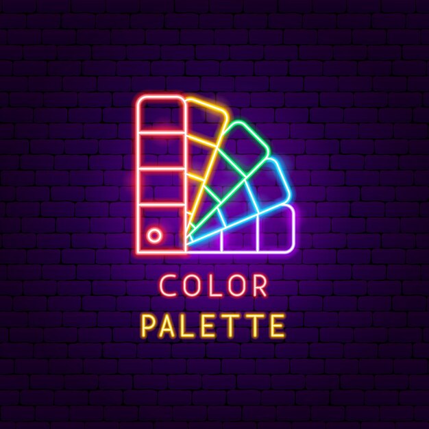 Vecteur palette de couleurs étiquette néon