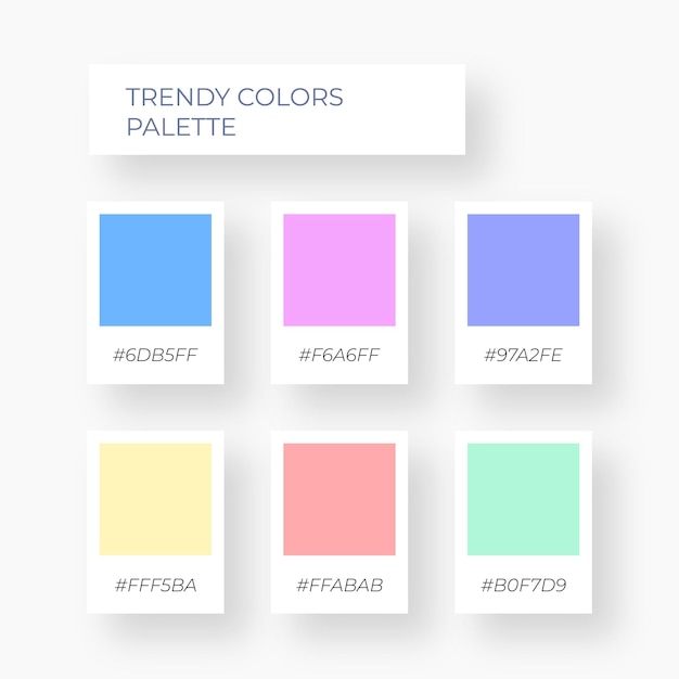 Palette De Couleurs à La Mode Palette De Couleurs Confortable Minimalisme Pastel Swatch Tonalité D'ombre Moderne Avec Hexagone