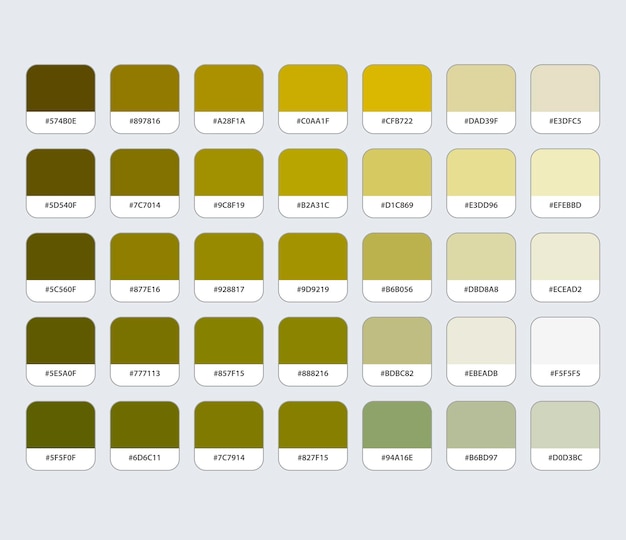 Vecteur palette de couleurs ocre avec hexagone