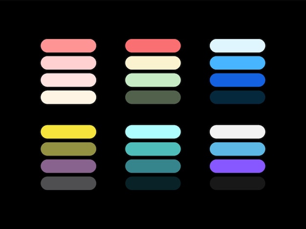 Palette de couleurs, palettes, néon, or, vintage, rétro, clair, sombre, chaud, vieux, été, automne,