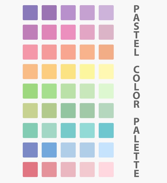 Vecteur palette de couleurs pastel