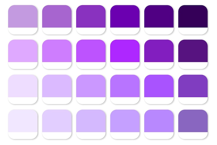 Vecteur palette de couleurs violette vector de nuances de gradient tons de lavande et de violet variations de couleurs fraîches