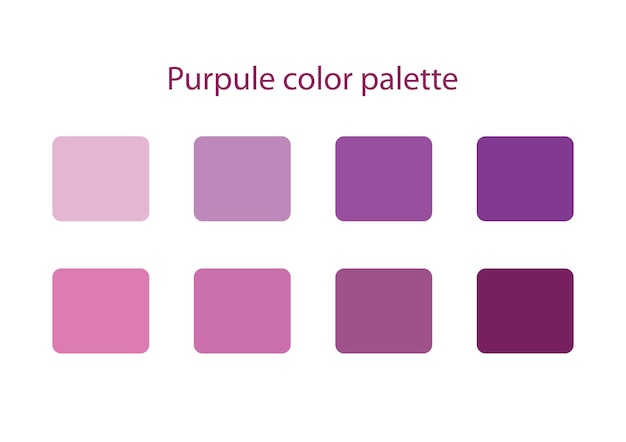 Vecteur une palette de couleurs violettes douces différentes