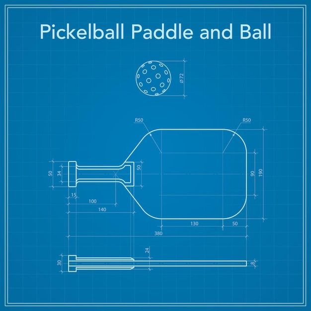 Palette de pickleball et plan de balle