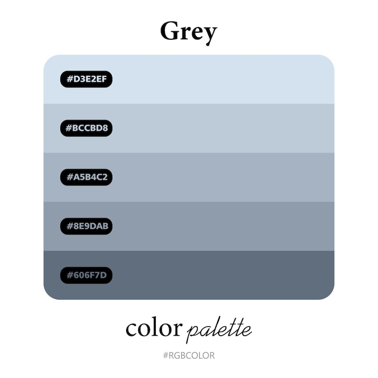 Vecteur palettes de couleurs grises avec précision avec codes, parfait pour une utilisation par les illustrateurs
