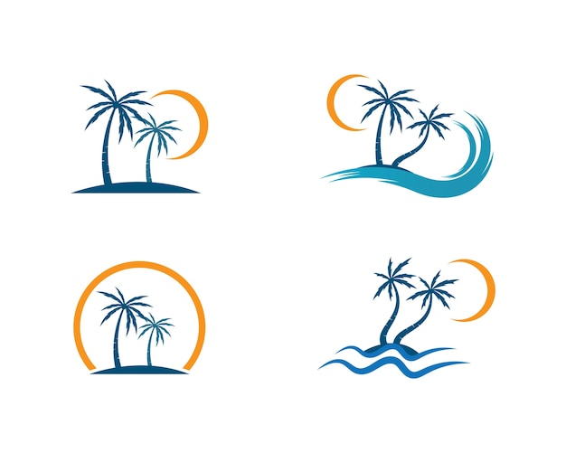 Vecteur palm tree logo modèle illustration vecteur