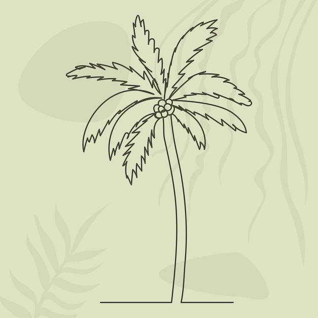 Vecteur palmier un dessin au trait sur un vecteur de fond abstrait