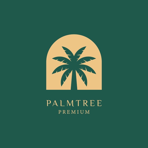 Vecteur palmier or logo vector icon illustration
