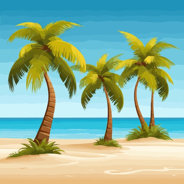 Vecteur des palmiers sur la plage