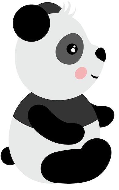 Un panda adorable assis isolé sur le blanc