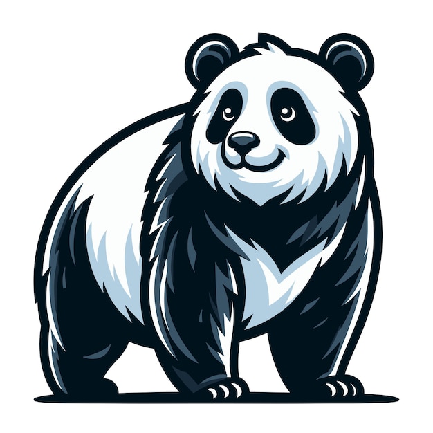 Un Panda Adorable, Un Personnage De Dessin Animé, Une Illustration Vectorielle, Un Animal Chinois Asiatique Drôle.