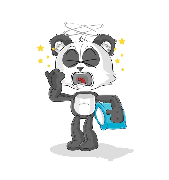 Panda Bâillement Personnage Dessin Animé Mascotte Vecteur