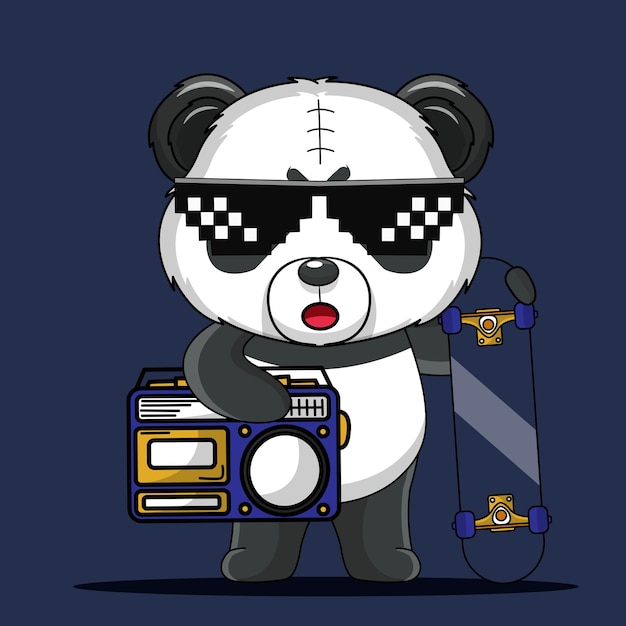 Panda De Dessin Animé Bébé Mignon De Vecteur En Costume De Pirate