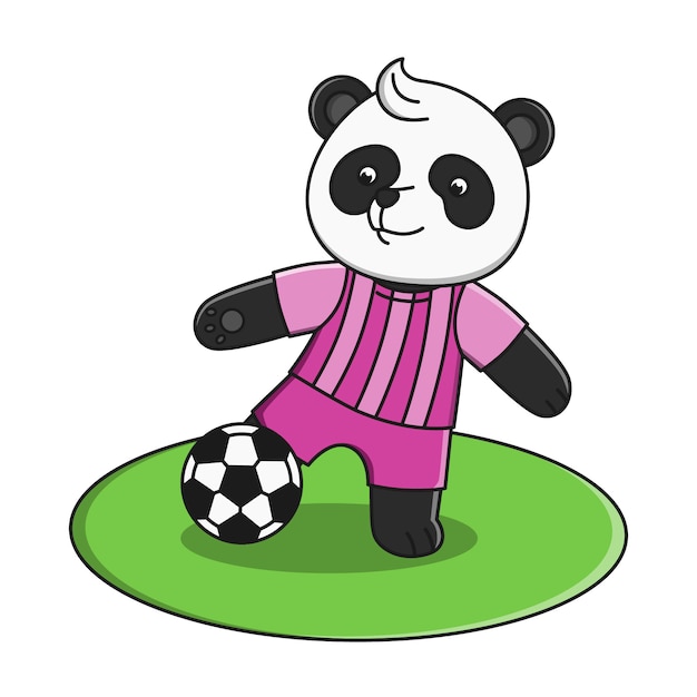 Panda De Dessin Animé Mignon Jouant Illustration De Balle