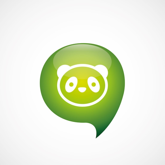 Panda Icône Vert Pense Logo Symbole Bulle, Isolé Sur Fond Blanc