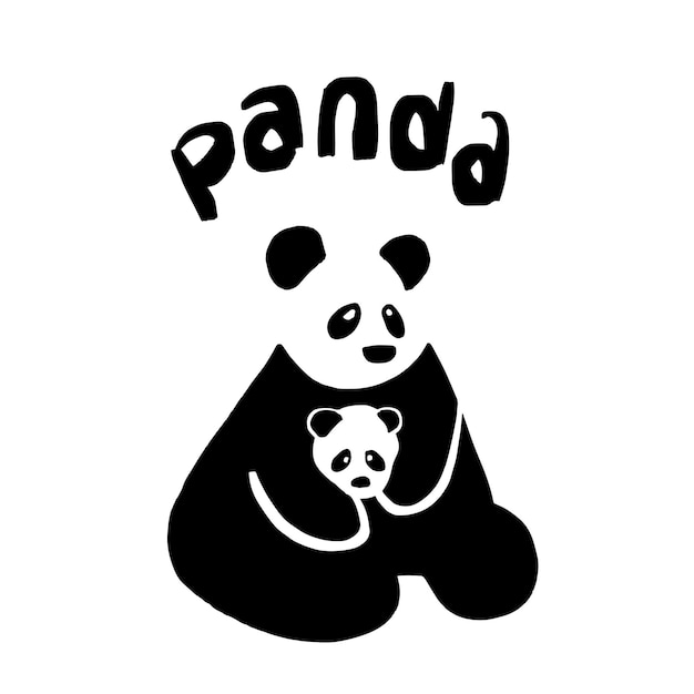 Vecteur panda illustration siluette