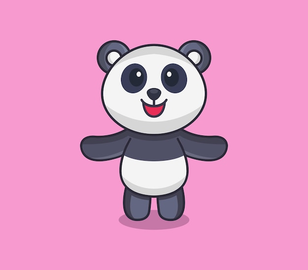 Panda Illustré En Style Cartoon