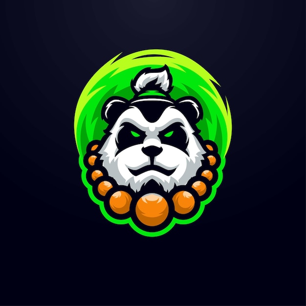 Panda Mascotte Logo Esport Illustration Vecteur Premium