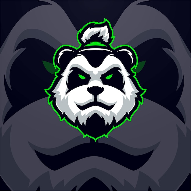 Panda Mascotte Logo Esport Illustration Vecteur Premium